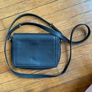 Longchamp Black Leather Crossbody Bag